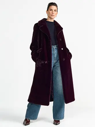 RICH & ROYAL | Manteau en fausse fourrure | dunkelrot